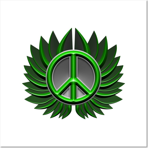 green peace symbol flower Wall Art by DrewskiDesignz